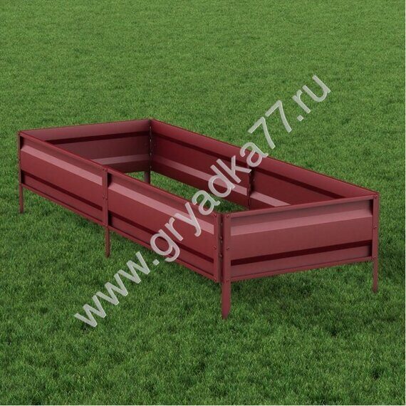 Усиленная полимерная грядка высотой 19 см. Размером: 2,0x1,0 м. (ral 3005)